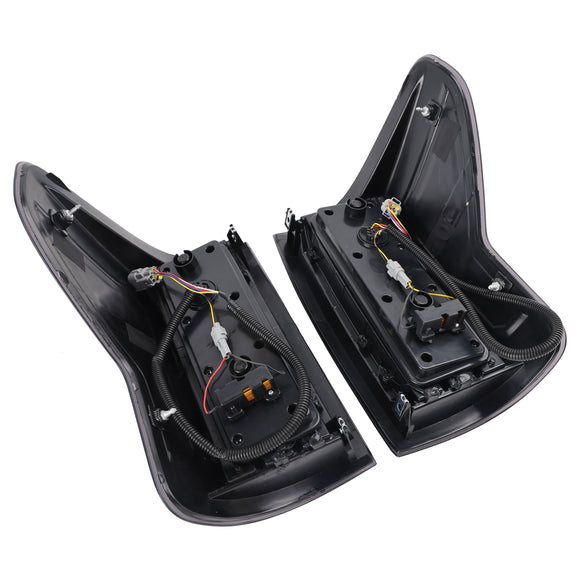 Links + Rechts LED-achterlichten voor Toyota Tundra 2007-2013 Zwarte behuizing Gerookte lens