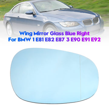 Wing Mirror Glass Blue Right For BMW 1 Series E81 E82 E87 3 Series E90 E91 E92