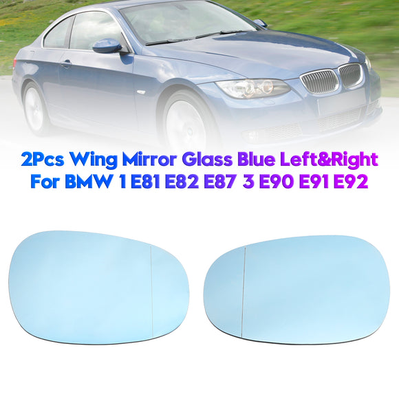 2 Stück Flügelspiegelglas blau links und rechts für BMW E81 E82 E87 E90 E91 E92