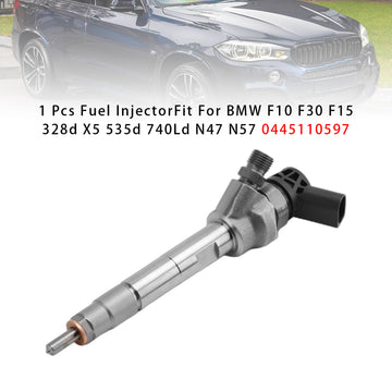 1Pcs Fuel Injector For BMW F10 F30 F15 328d X5 535d 740Ld N47 N57 0445110597 - 0