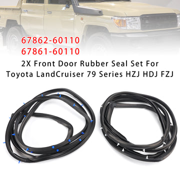 2X Front Door Rubber Seal Set For Toyota LandCruiser 79 Series HZJ HDJ FZJ - 0