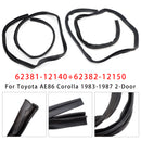 Burlete de riel lateral de techo delantero de 2 uds para Toyota AE86 Corolla 1983-1987 de 2 puertas-4