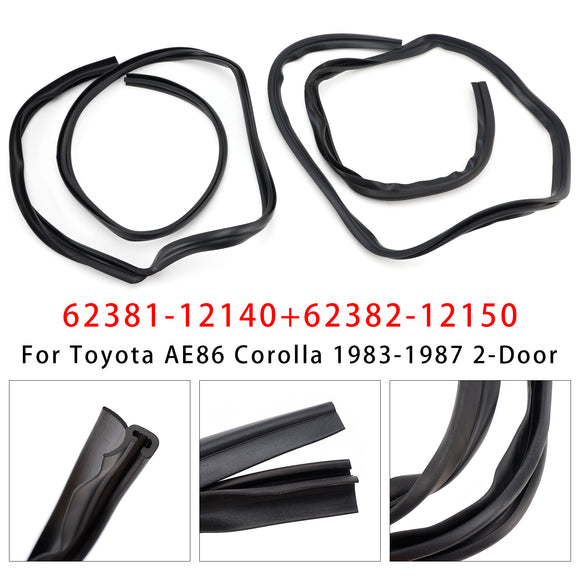 Burlete de riel lateral de techo delantero de 2 uds para Toyota AE86 Corolla 1983-1987 de 2 puertas