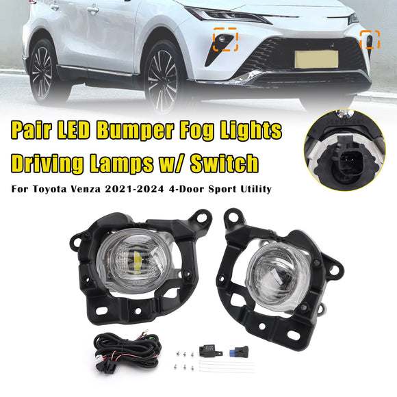 Pari LED puskurin sumuvalot ajovalot kytkimellä Toyota Venza 2021-2024