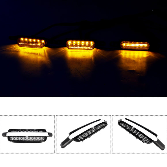Grade de para-choque dianteiro com luz led amarela adequada para Ford Ranger Next Gen Wildtrak 2023-2025