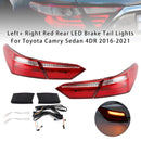 Left+ Right Red Rear LED Brake Tail Lights For Toyota Camry Sedan 4DR 2016-2021-2