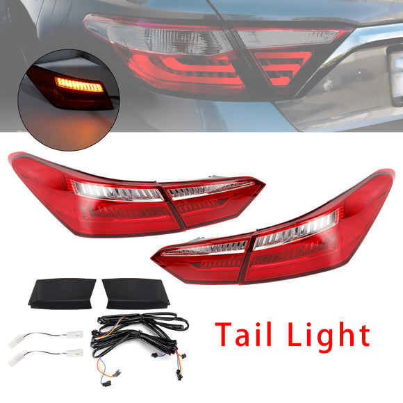 Left+ Right Red Rear LED Brake Tail Lights For Toyota Camry Sedan 4DR 2016-2021
