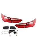 Left+ Right Red Rear LED Brake Tail Lights For Toyota Camry Sedan 4DR 2016-2021-19