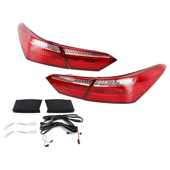 Left+ Right Red Rear LED Brake Tail Lights For Toyota Camry Sedan 4DR 2016-2021