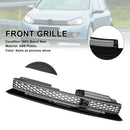 Rejilla de ajuste cromado negro con barra alta delantera estilo GTI compatible con VW Golf 6 MK6 2010-2014-4