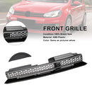 Rejilla de ajuste cromado negro con barra alta delantera estilo GTI compatible con VW Golf 6 MK6 2010-2014-3