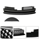 Rejilla de ajuste cromado negro con barra alta delantera estilo GTI compatible con VW Golf 6 MK6 2010-2014-1