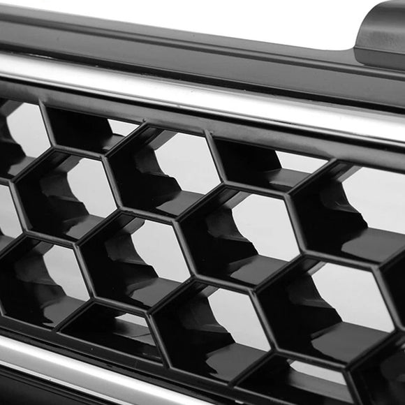 Rejilla de ajuste cromado negro con barra alta delantera estilo GTI compatible con VW Golf 6 MK6 2010-2014