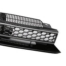 Rejilla de ajuste cromado negro con barra alta delantera estilo GTI compatible con VW Golf 6 MK6 2010-2014-9