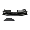 Rejilla de ajuste cromado negro con barra alta delantera estilo GTI compatible con VW Golf 6 MK6 2010-2014-14