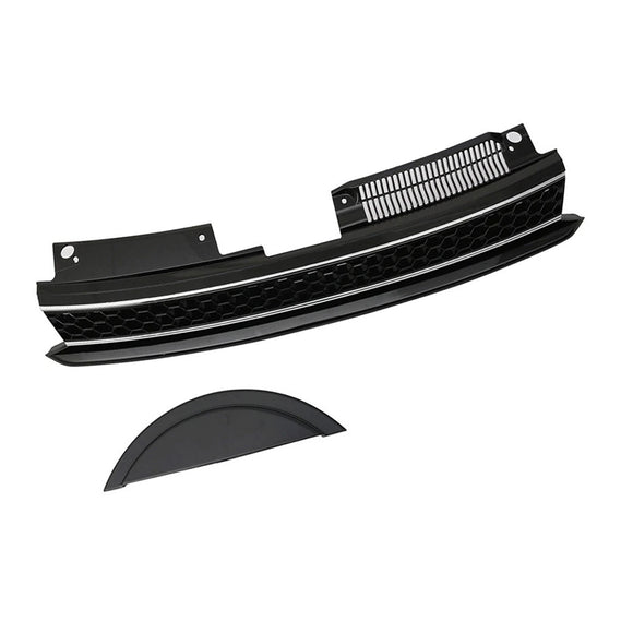 Rejilla de ajuste cromado negro con barra alta delantera estilo GTI compatible con VW Golf 6 MK6 2010-2014
