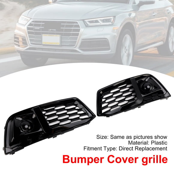 2PCS Front Bumper Cover Grill Grille Bezel Insert Fit Audi Q5 2018-2022 W/ACC