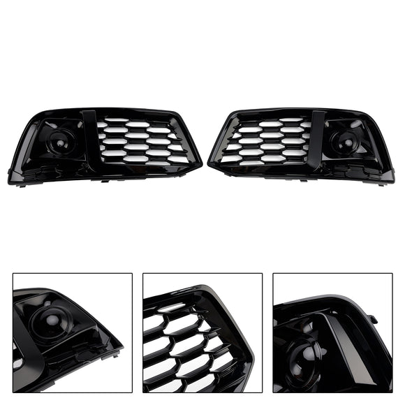 2PCS Front Bumper Cover Grill Grille Bezel Insert Fit Audi Q5 2018-2022 W/ACC