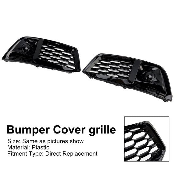 2PCS Front Bumper Cover Grill Grille Bezel Insert Fit Audi Q5 2018-2022 W/ACC