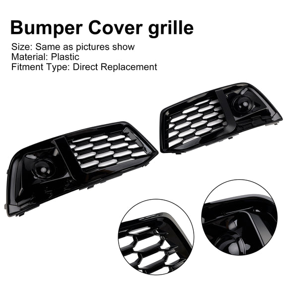 2PCS Front Bumper Cover Grill Grille Bezel Insert Fit Audi Q5 2018-2022 W/ACC