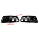 2PCS Front Bumper Cover Grill Grille Bezel Insert Fit Audi Q5 2018-2022 W/ACC-2