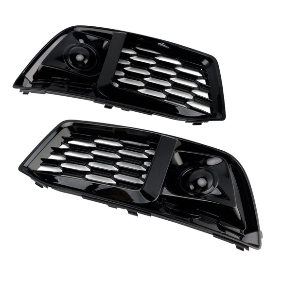 2PCS Front Bumper Cover Grill Grille Bezel Insert Fit Audi Q5 2018-2022 W/ACC