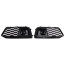 2PCS Front Bumper Cover Grill Grille Bezel Insert Fit Audi Q5 2018-2022 W/ACC-11