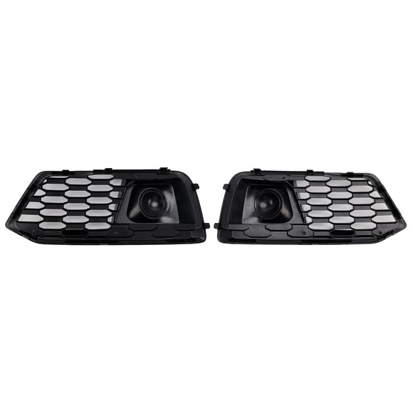 2PCS Front Bumper Cover Grill Grille Bezel Insert Fit Audi Q5 2018-2022 W/ACC