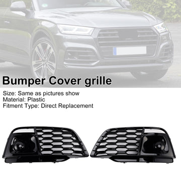 Fog Light Grille Cover 80A807679L Fit Audi Q5 SQ5 2018-2022 Pre-Facelift W/ACC - 0