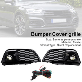 Tampa da grade do farol de nevoeiro 80A807680L Fit Audi Q5 SQ5 2018-2022 Pré-Facelift W/ACC - 0