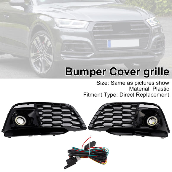 Fog Light Grille Cover 80A807680L Fit Audi Q5 SQ5 2018-2022 Pre-Facelift W/ACC