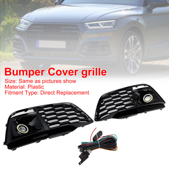 Fog Light Grille Cover 80A807680L Fit Audi Q5 SQ5 2018-2022 Pre-Facelift W/ACC