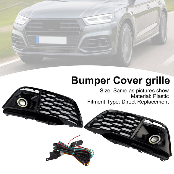 Fog Light Grille Cover 80A807680L Fit Audi Q5 SQ5 2018-2022 Pre-Facelift W/ACC