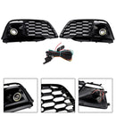 Fog Light Grille Cover 80A807680L Fit Audi Q5 SQ5 2018-2022 Pre-Facelift W/ACC-1