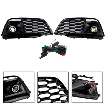 Fog Light Grille Cover 80A807680L Fit Audi Q5 SQ5 2018-2022 Pre-Facelift W/ACC