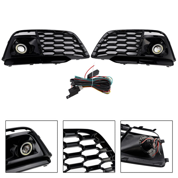 Fog Light Grille Cover 80A807680L Fit Audi Q5 SQ5 2018-2022 Pre-Facelift W/ACC