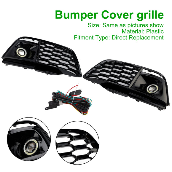Fog Light Grille Cover 80A807680L Fit Audi Q5 SQ5 2018-2022 Pre-Facelift W/ACC