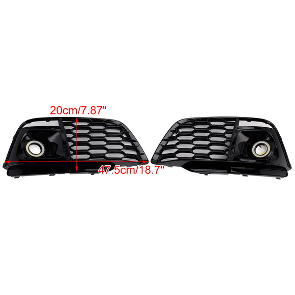 Fog Light Grille Cover 80A807680L Fit Audi Q5 SQ5 2018-2022 Pre-Facelift W/ACC