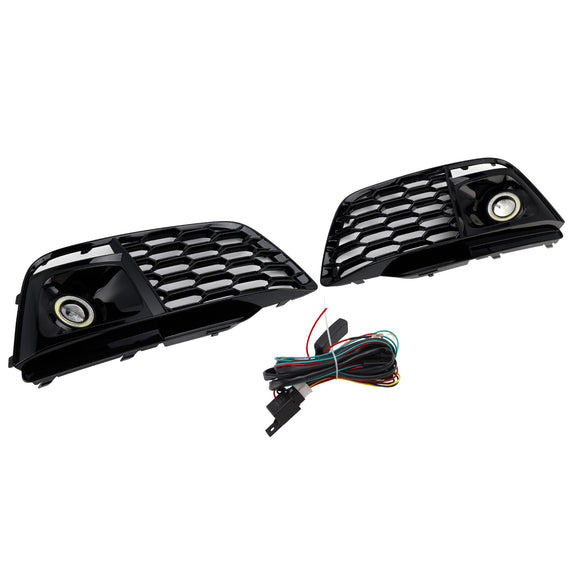 Fog Light Grille Cover 80A807680L Fit Audi Q5 SQ5 2018-2022 Pre-Facelift W/ACC