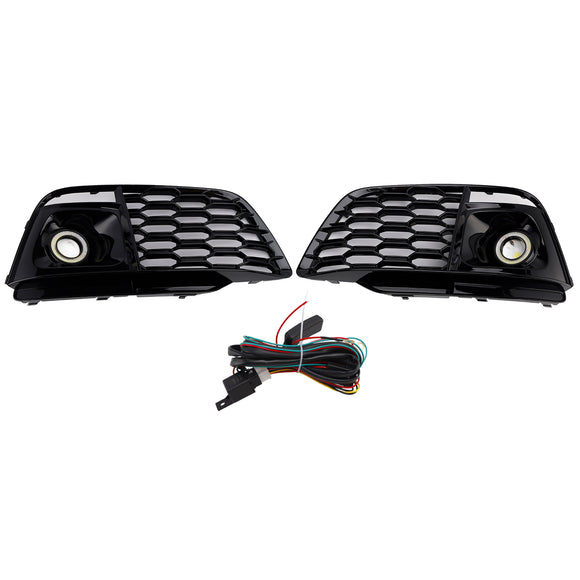 Fog Light Grille Cover 80A807680L Fit Audi Q5 SQ5 2018-2022 Pre-Facelift W/ACC