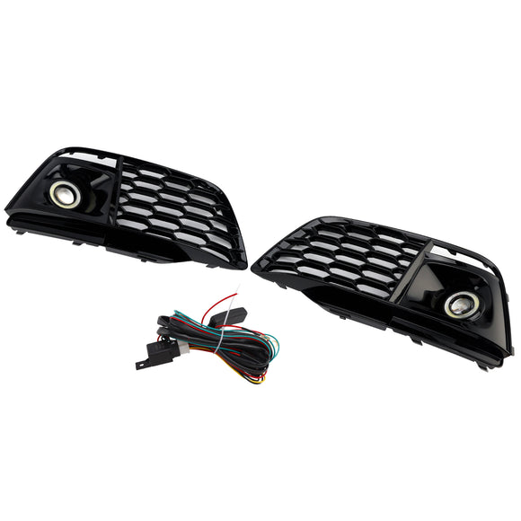 Fog Light Grille Cover 80A807680L Fit Audi Q5 SQ5 2018-2022 Pre-Facelift W/ACC