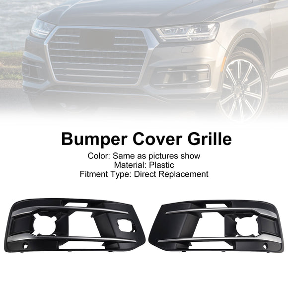 2PCS Front Bumper Fog Light Grille Cover 4M0807682AA4W3 Fit Audi Q7 2016-2019