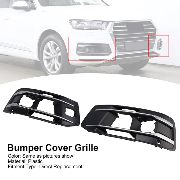 2PCS Front Bumper Fog Light Grille Cover 4M0807682AA4W3 Fit Audi Q7 2016-2019