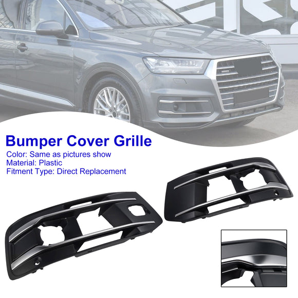 2PCS Front Bumper Fog Light Grille Cover 4M0807682AA4W3 Fit Audi Q7 2016-2019