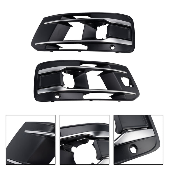 2PCS Front Bumper Fog Light Grille Cover 4M0807682AA4W3 Fit Audi Q7 2016-2019