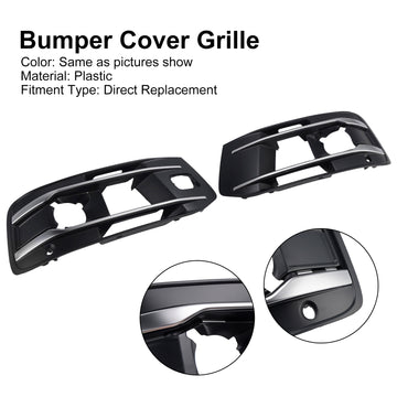 2PCS Front Bumper Fog Light Grille Cover 4M0807682AA4W3 Fit Audi Q7 2016-2019 - 0