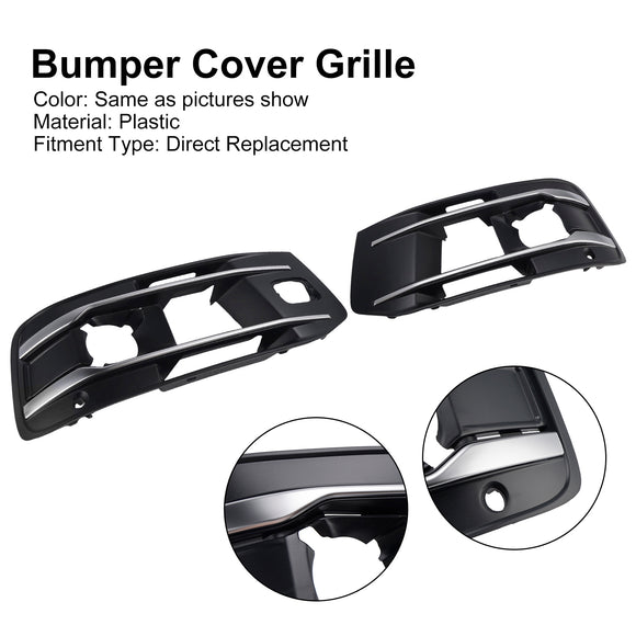 2PCS Front Bumper Fog Light Grille Cover 4M0807682AA4W3 Fit Audi Q7 2016-2019