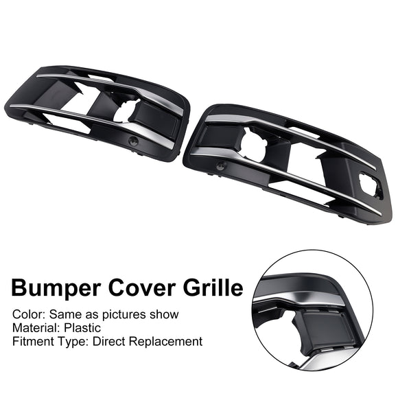 2PCS Front Bumper Fog Light Grille Cover 4M0807682AA4W3 Fit Audi Q7 2016-2019