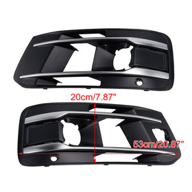 2 pièces Cache de grille de feu antibrouillard de pare-chocs avant 4M0807682AA4W3 Compatible avec Audi Q7 2016-2019