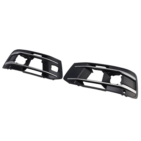 2PCS Front Bumper Fog Light Grille Cover 4M0807682AA4W3 Fit Audi Q7 2016-2019